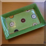D120. Green pottery trinket tray.  